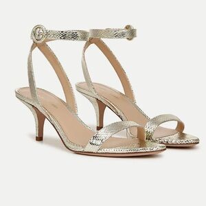 Veronica Beard Darcelle Metallic Leather Sandals - Gold
